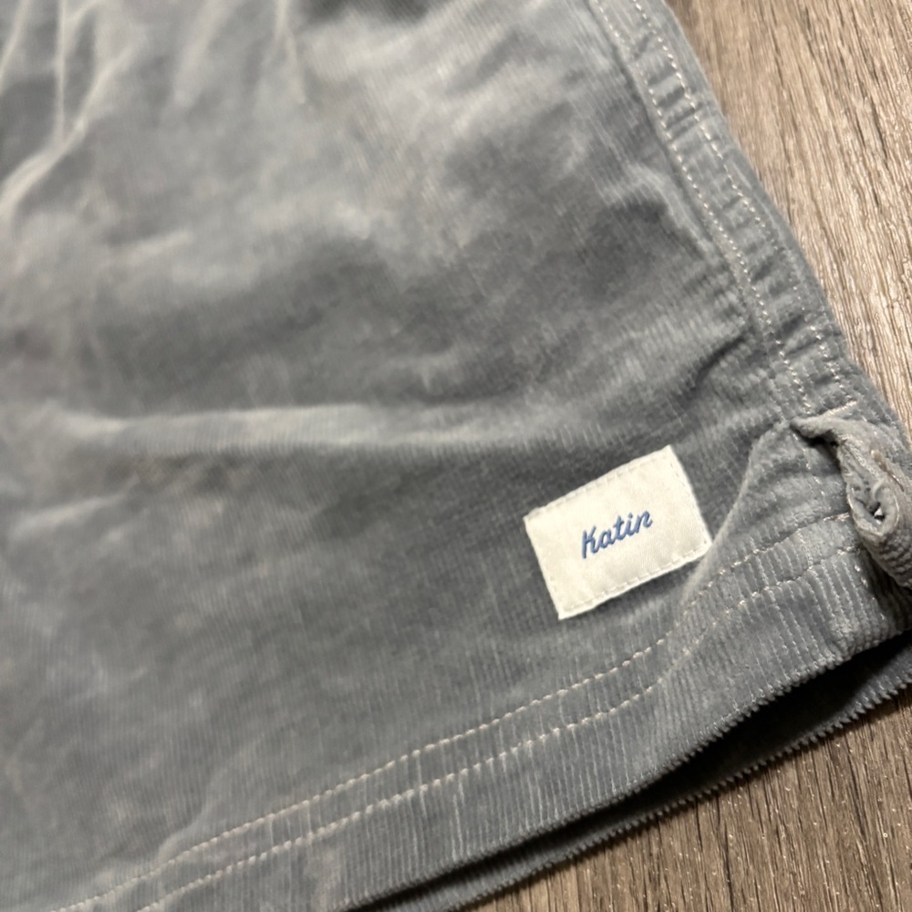 Katin Men's Corduroy Shorts Size Small, Gray, Elastic Waist, Drawstring - Picture 5 of 11